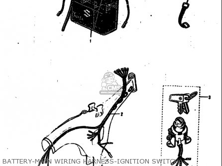 BATTERY-MAIN WIRING HARNESS-IGNITION SWITCH - M15 M15D M12 1968 USA (E03)