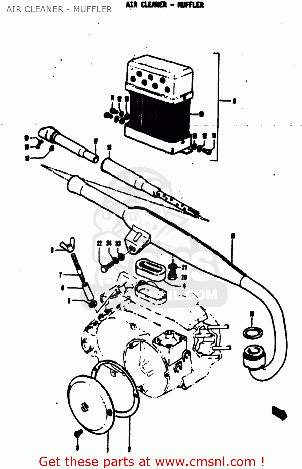 AIR CLEANER - MUFFLER MT50 TRAILHOPPER 1973 (K) USA (E03)