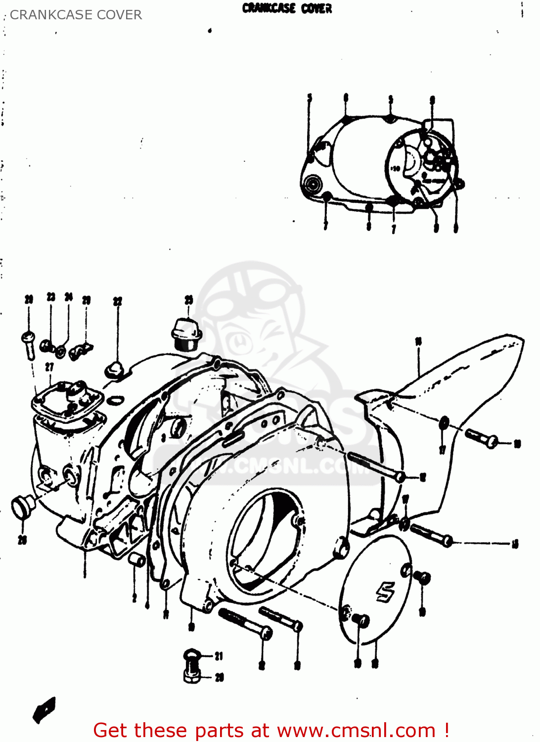 CRANKCASE COVER MT50 TRAILHOPPER 1973 (K) USA (E03)