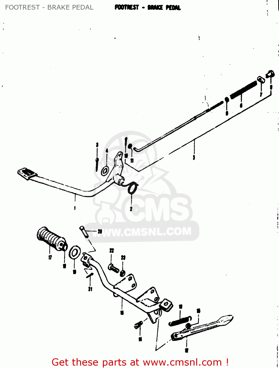 FOOTREST - BRAKE PEDAL MT50 TRAILHOPPER 1973 (K) USA (E03)