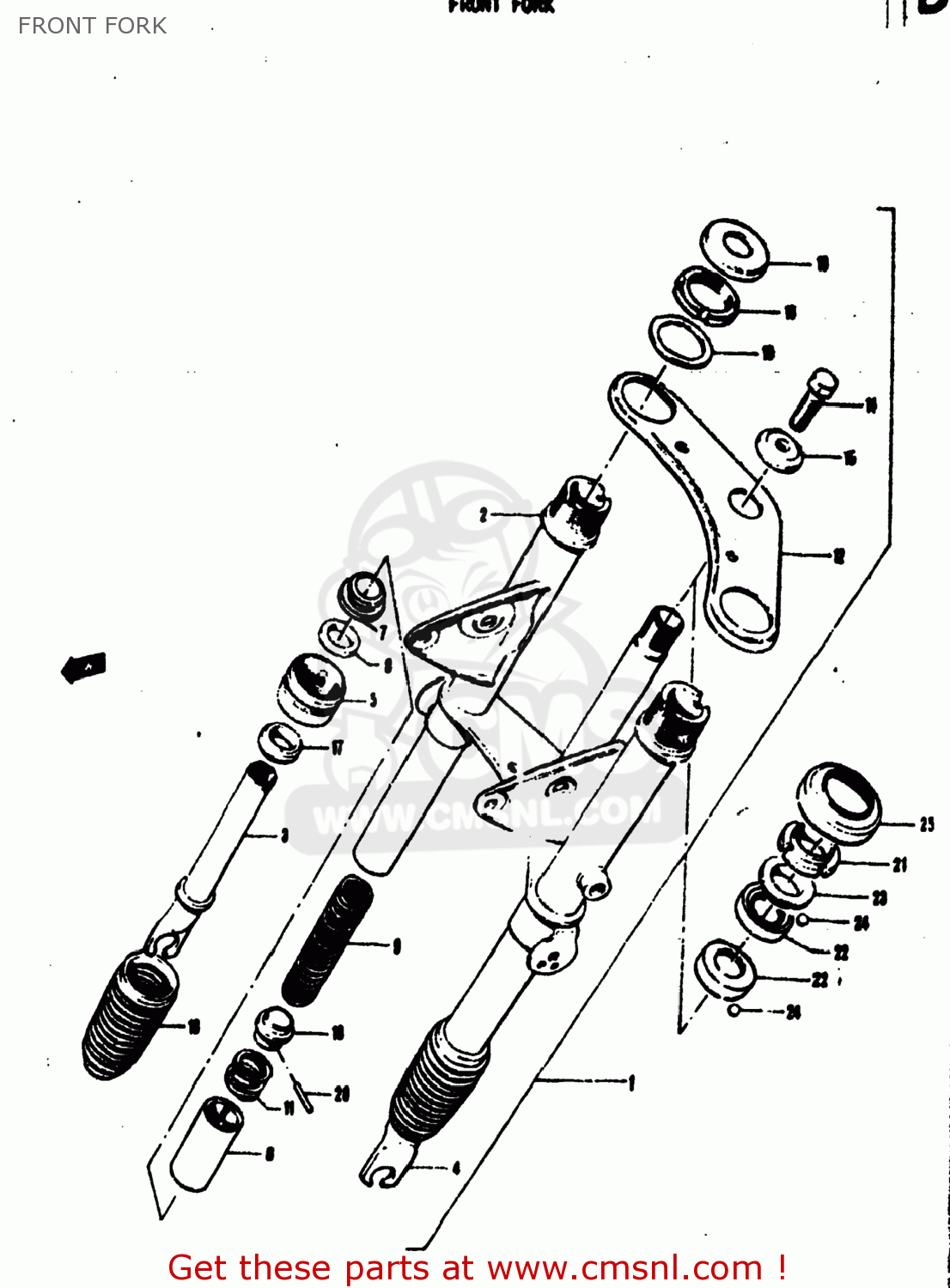 FRONT FORK MT50 TRAILHOPPER 1973 (K) USA (E03)