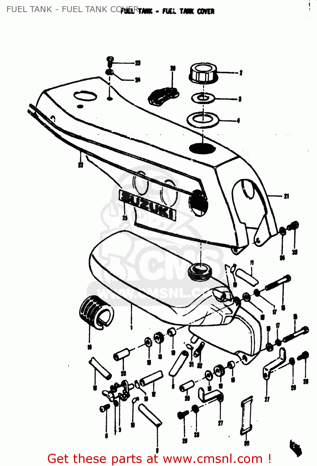 FUEL TANK - FUEL TANK COVER MT50 TRAILHOPPER 1973 (K) USA (E03)