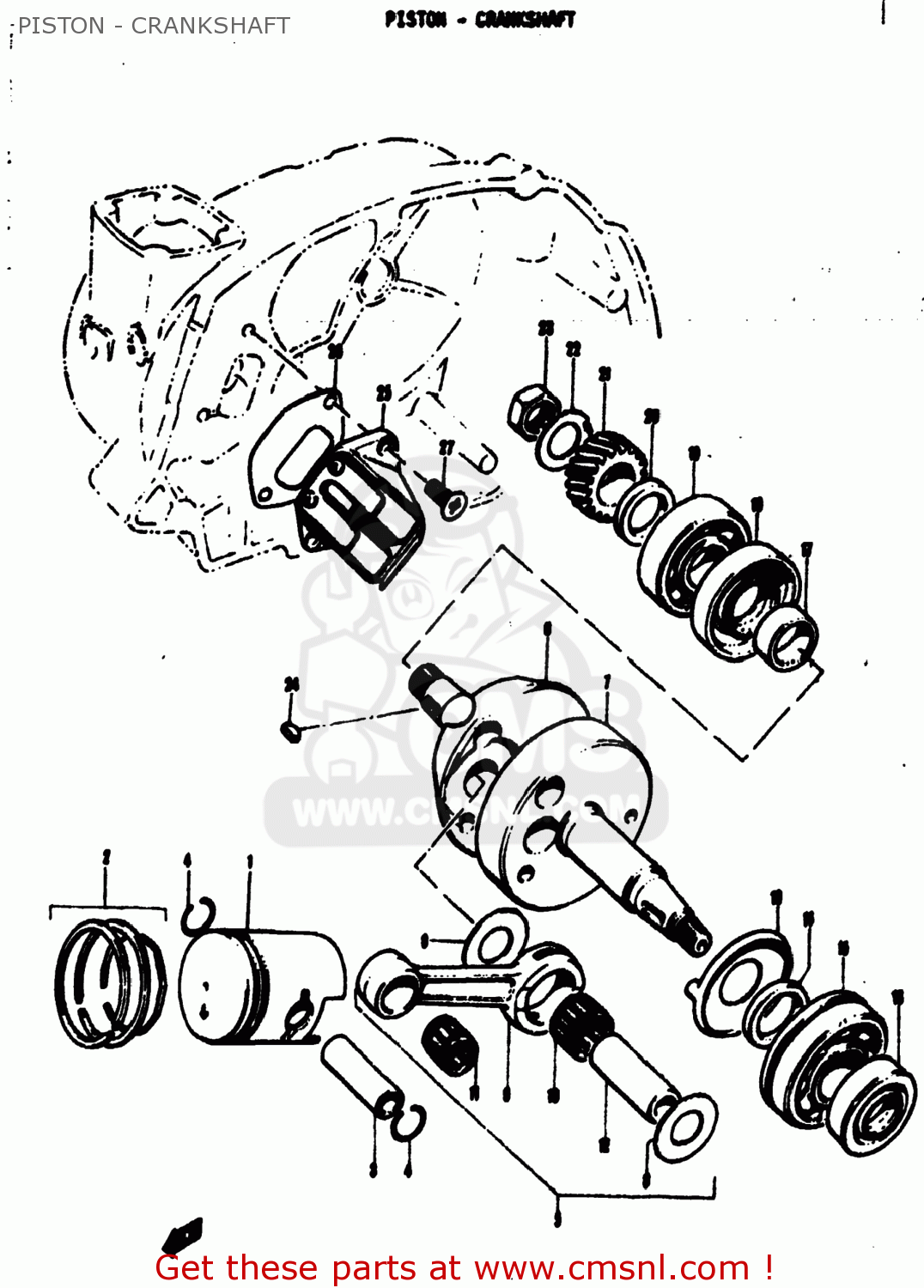 PISTON - CRANKSHAFT MT50 TRAILHOPPER 1973 (K) USA (E03)