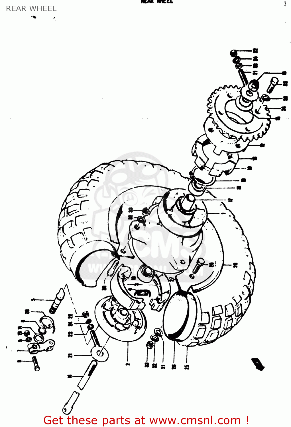 REAR WHEEL MT50 TRAILHOPPER 1973 (K) USA (E03)