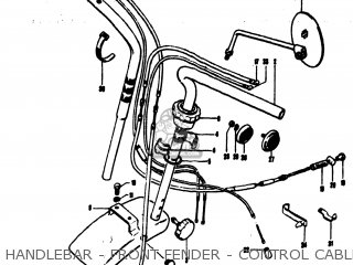 HANDLEBAR - FRONT FENDER - CONTROL CABLE - MT50 TRAILHOPPER 1973 (K) USA (E03)