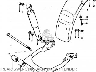 REAR SWINGING ARM - REAR FENDER - MT50 TRAILHOPPER 1973 (K) USA (E03)
