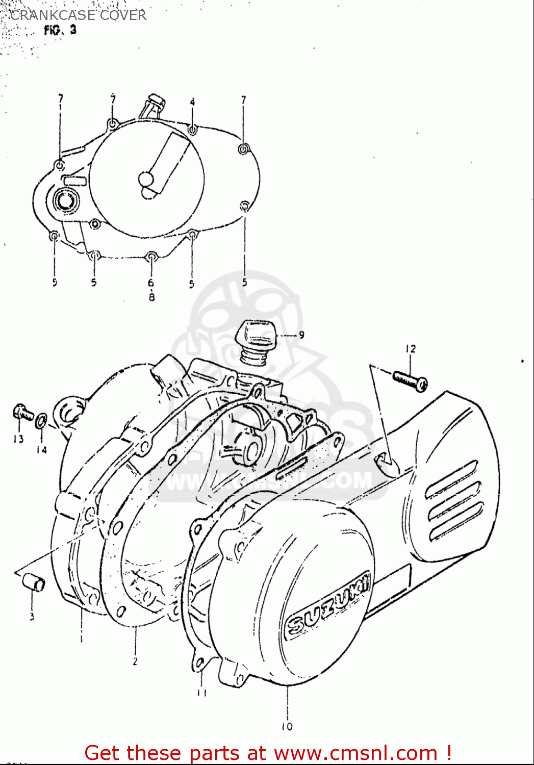 CRANKCASE COVER OR50 1979 1980 (N) (T) USA (E03)