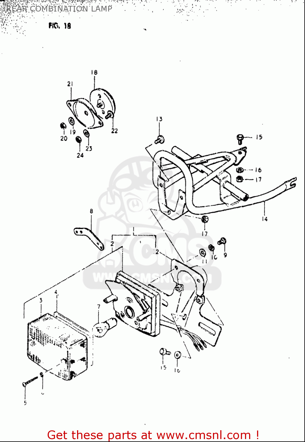REAR COMBINATION LAMP OR50 1979 1980 (N) (T) USA (E03)