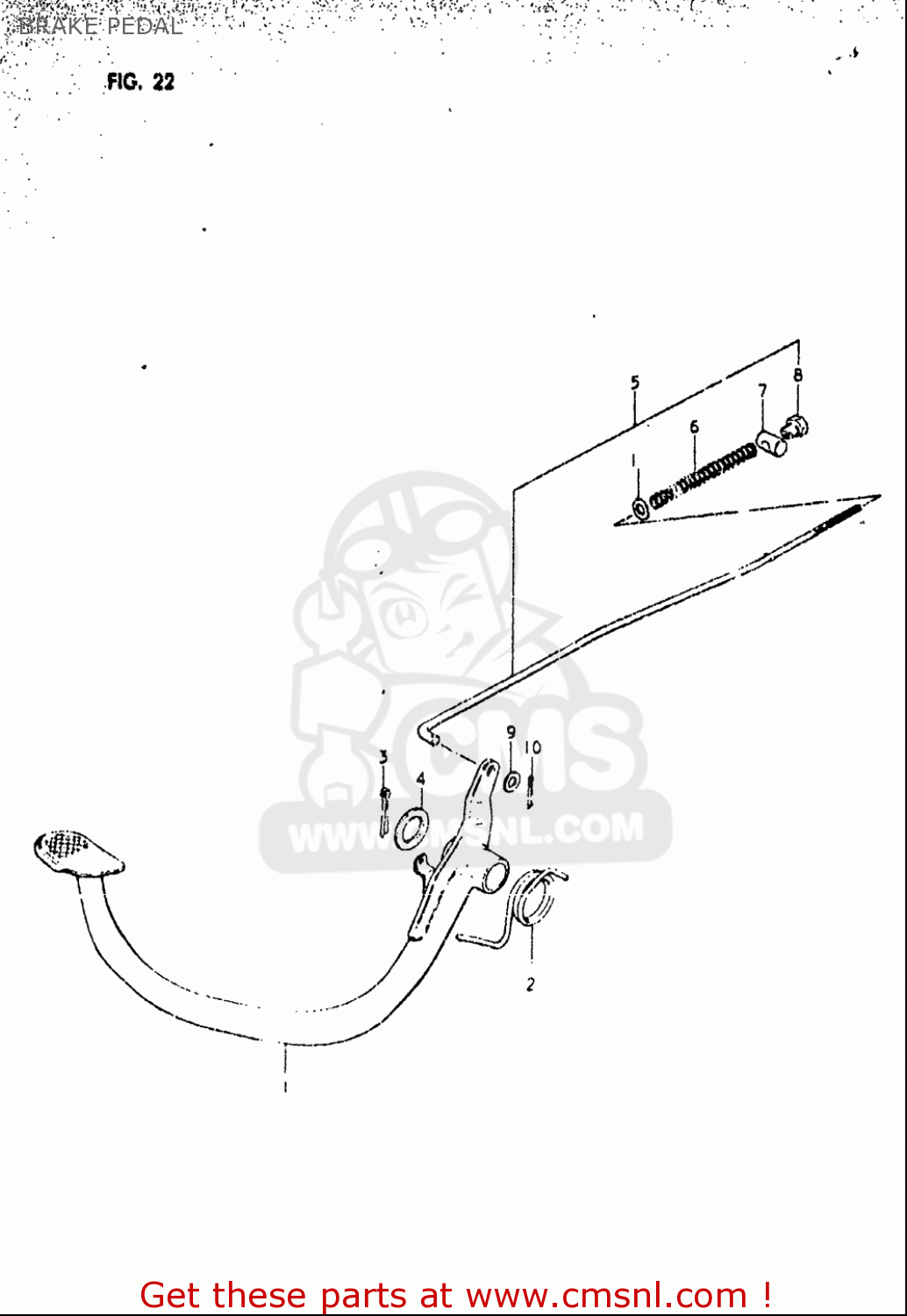BRAKE PEDAL OR50 1979 1980 (N) (T) USA (E03)