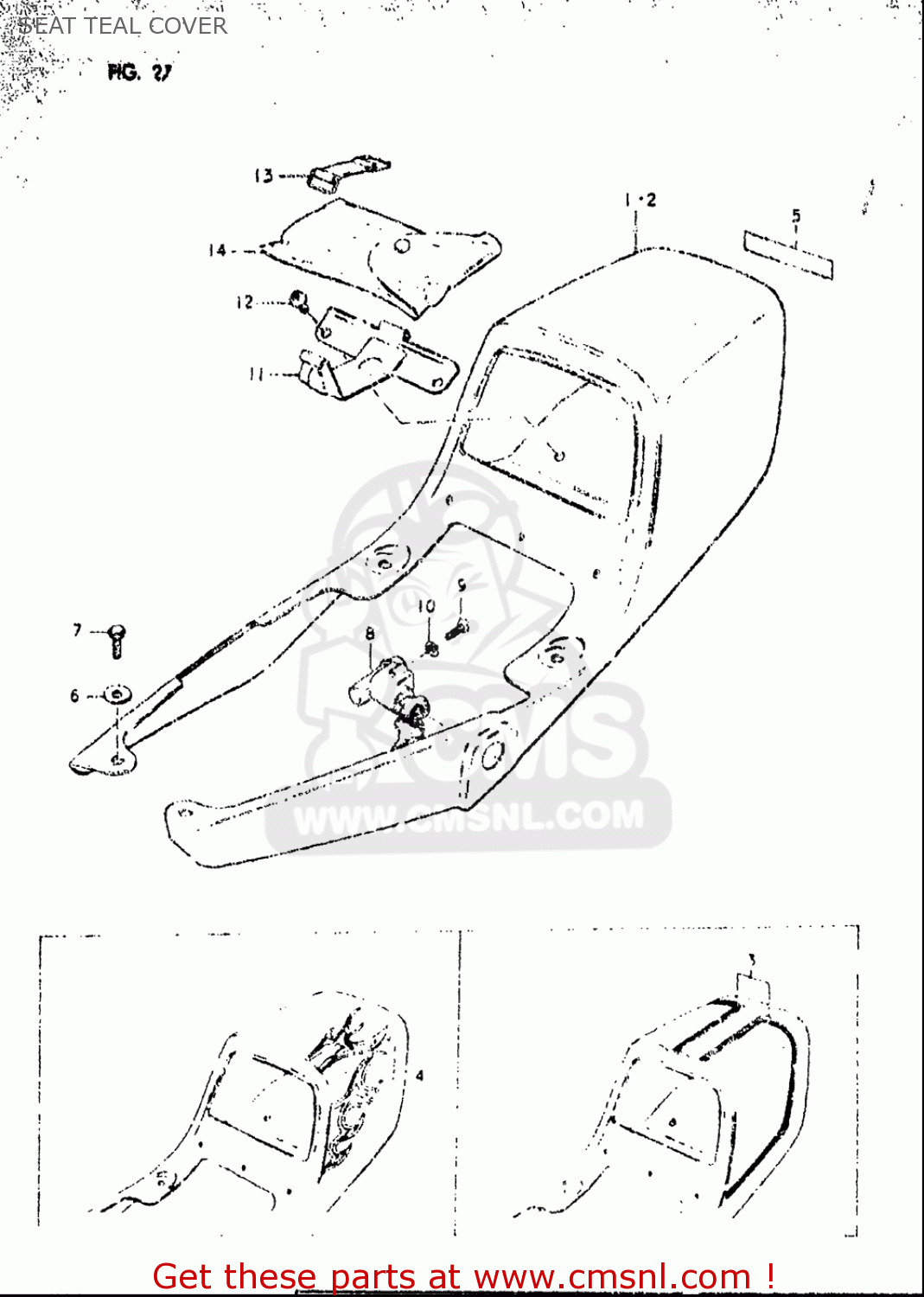 SEAT TEAL COVER OR50 1979 1980 (N) (T) USA (E03)