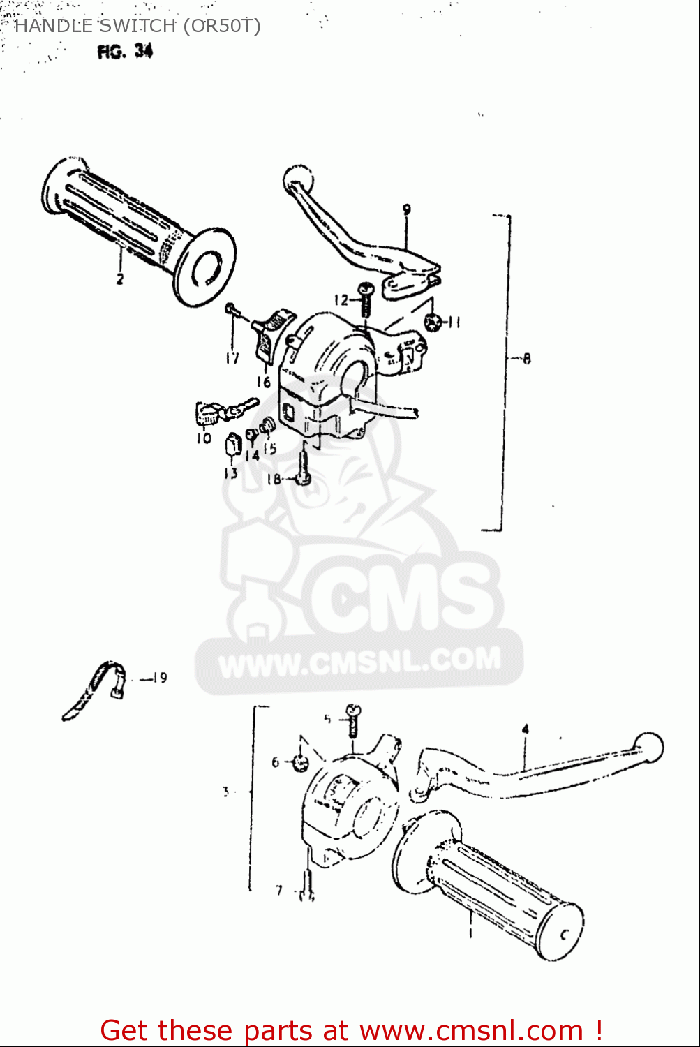 HANDLE SWITCH (OR50T) OR50 1979 1980 (N) (T) USA (E03)