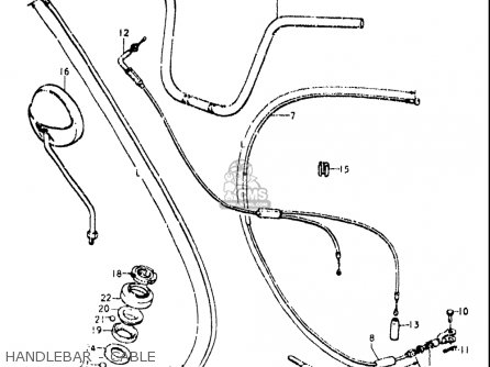 HANDLEBAR - CABLE - OR50 1979 1980 (N) (T) USA (E03)