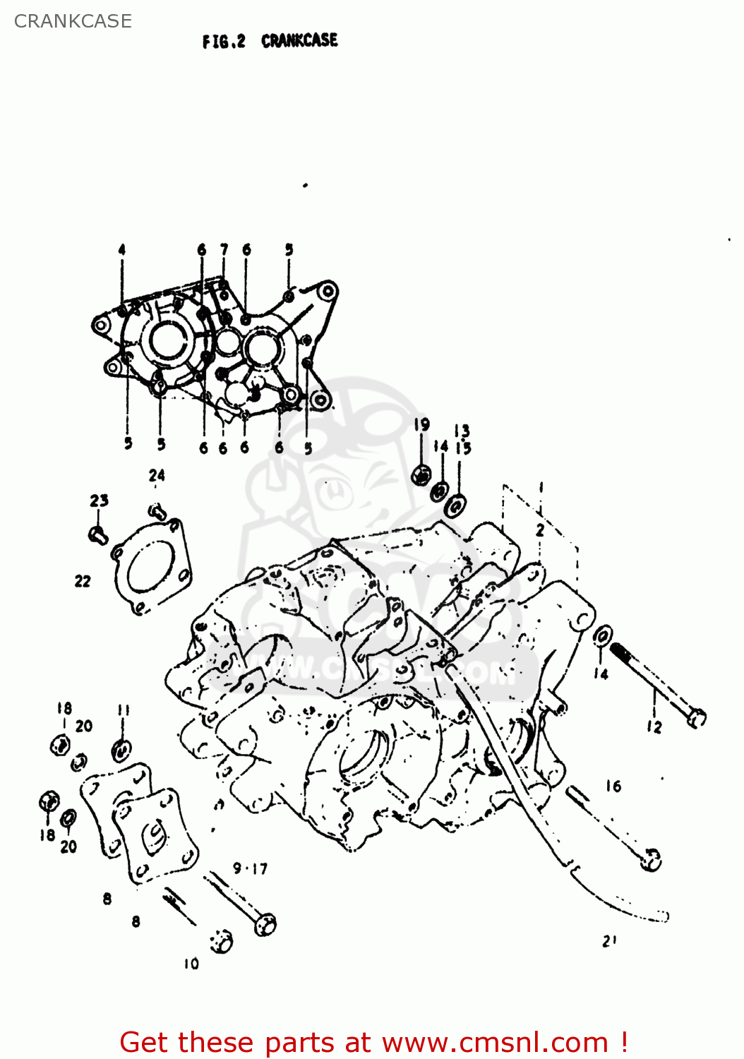 Suzuki PE175 1978 (C) USA (E03) CRANKCASE - buy original CRANKCASE ...