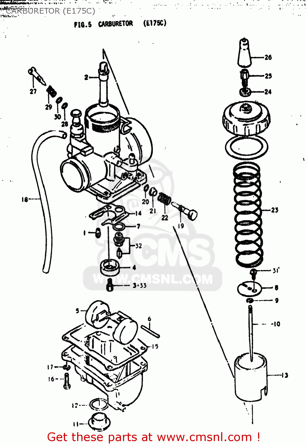 CARBURETOR (E175C) PE175 1978 (C) USA (E03)