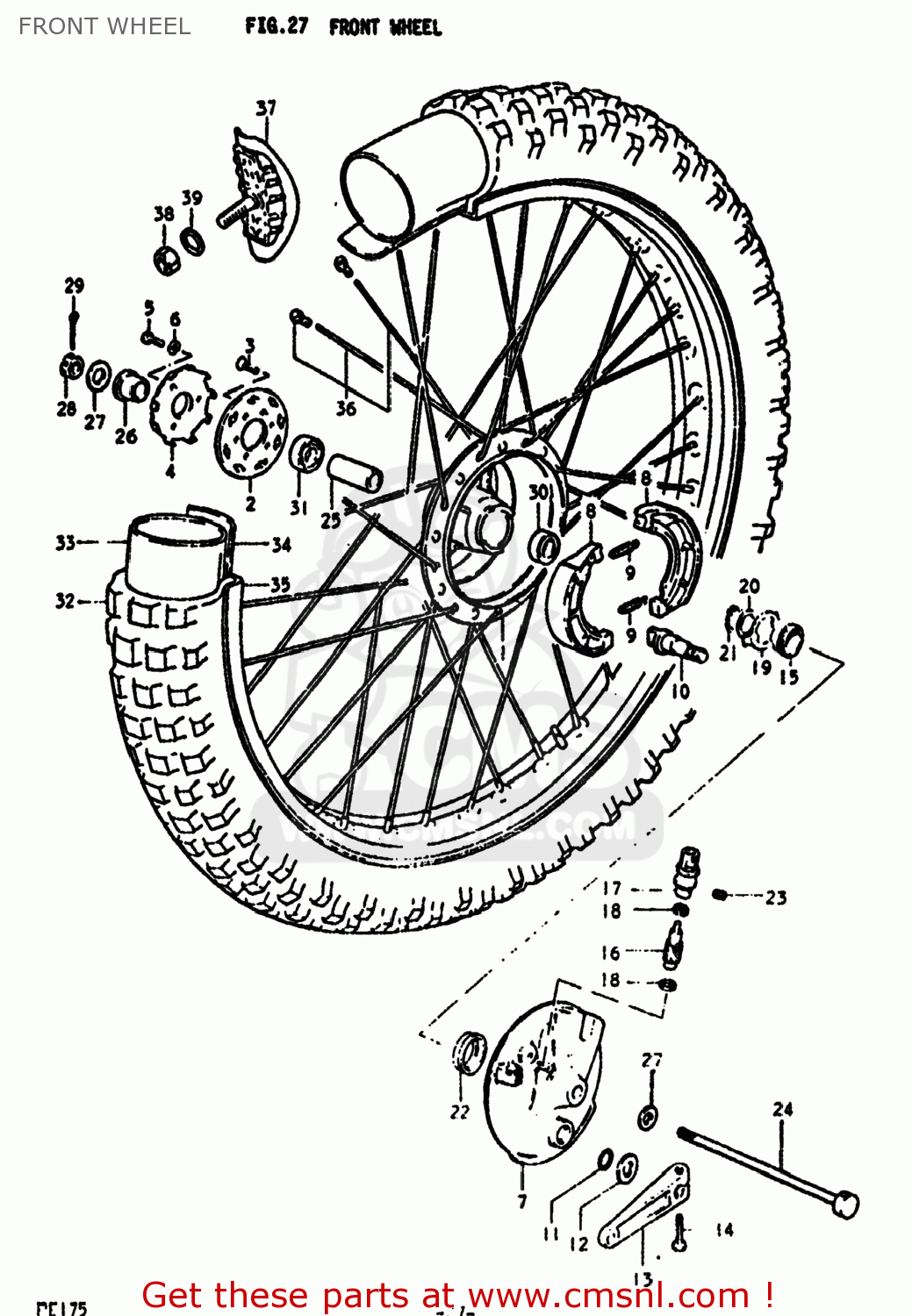 FRONT WHEEL PE175 1978 (C) USA (E03)