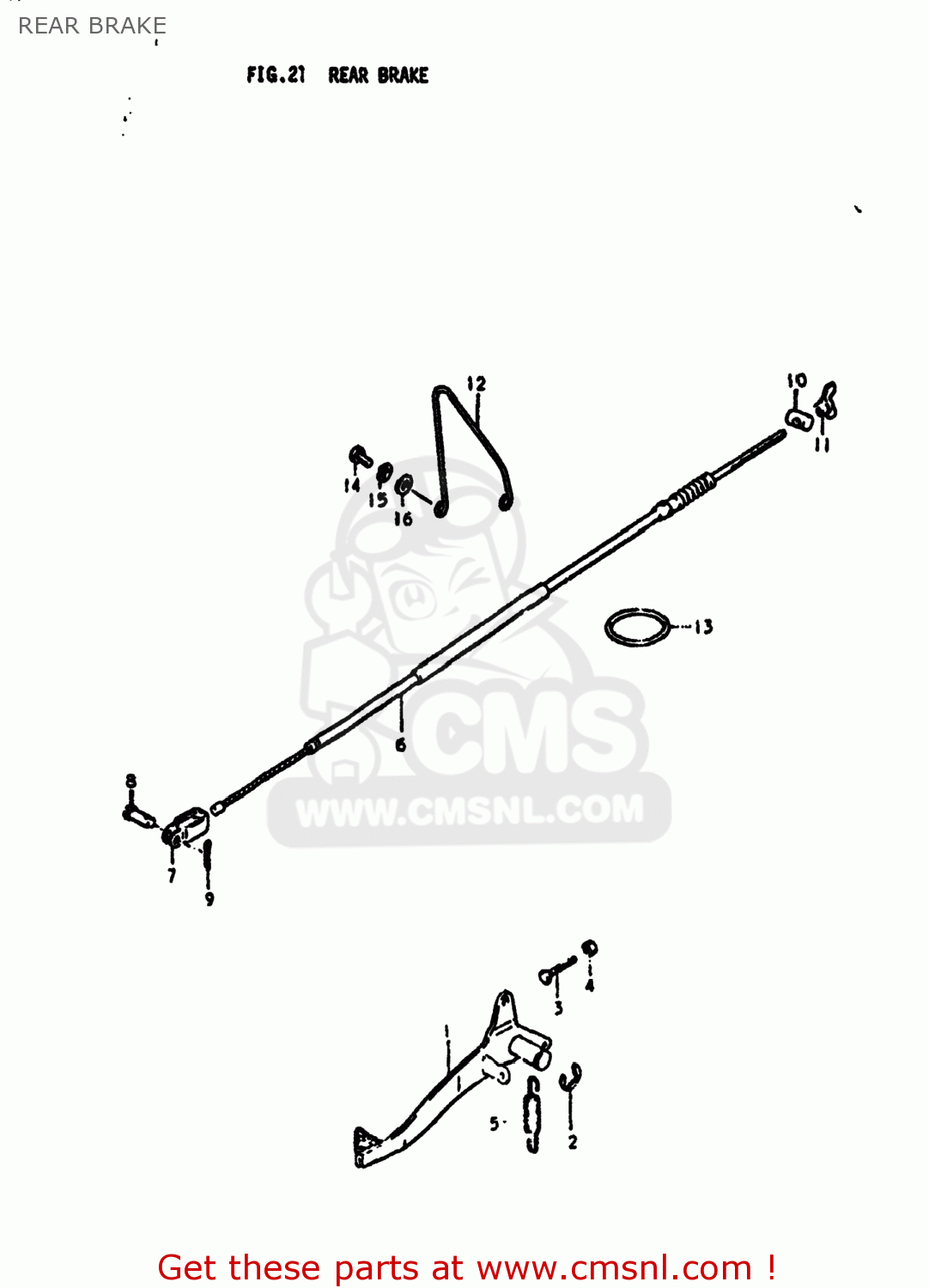 REAR BRAKE PE175 1978 (C) USA (E03)