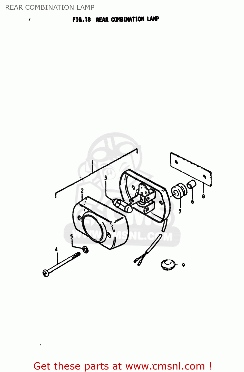 REAR COMBINATION LAMP PE175 1979 (N) USA (E03)
