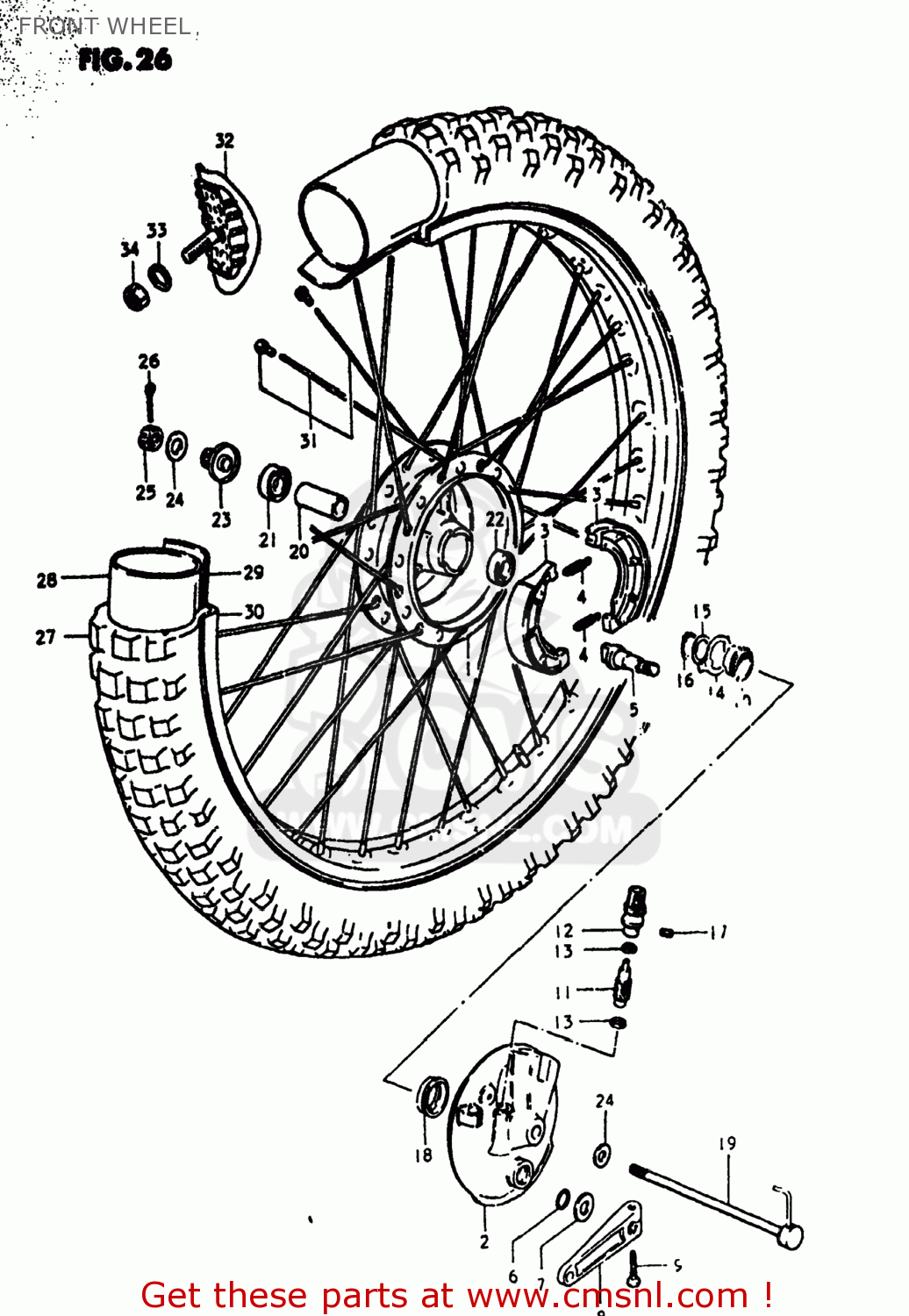FRONT WHEEL PE175 1980 (T) USA (E03)