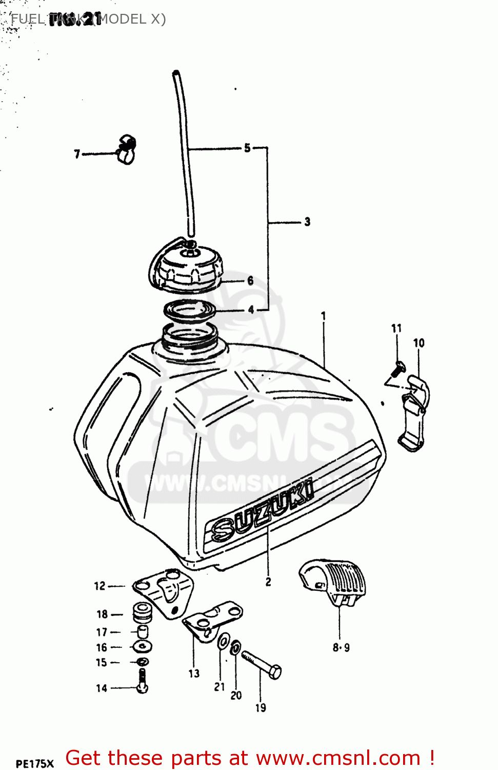 FUEL TANK (MODEL X) PE175 1980 (T) USA (E03)