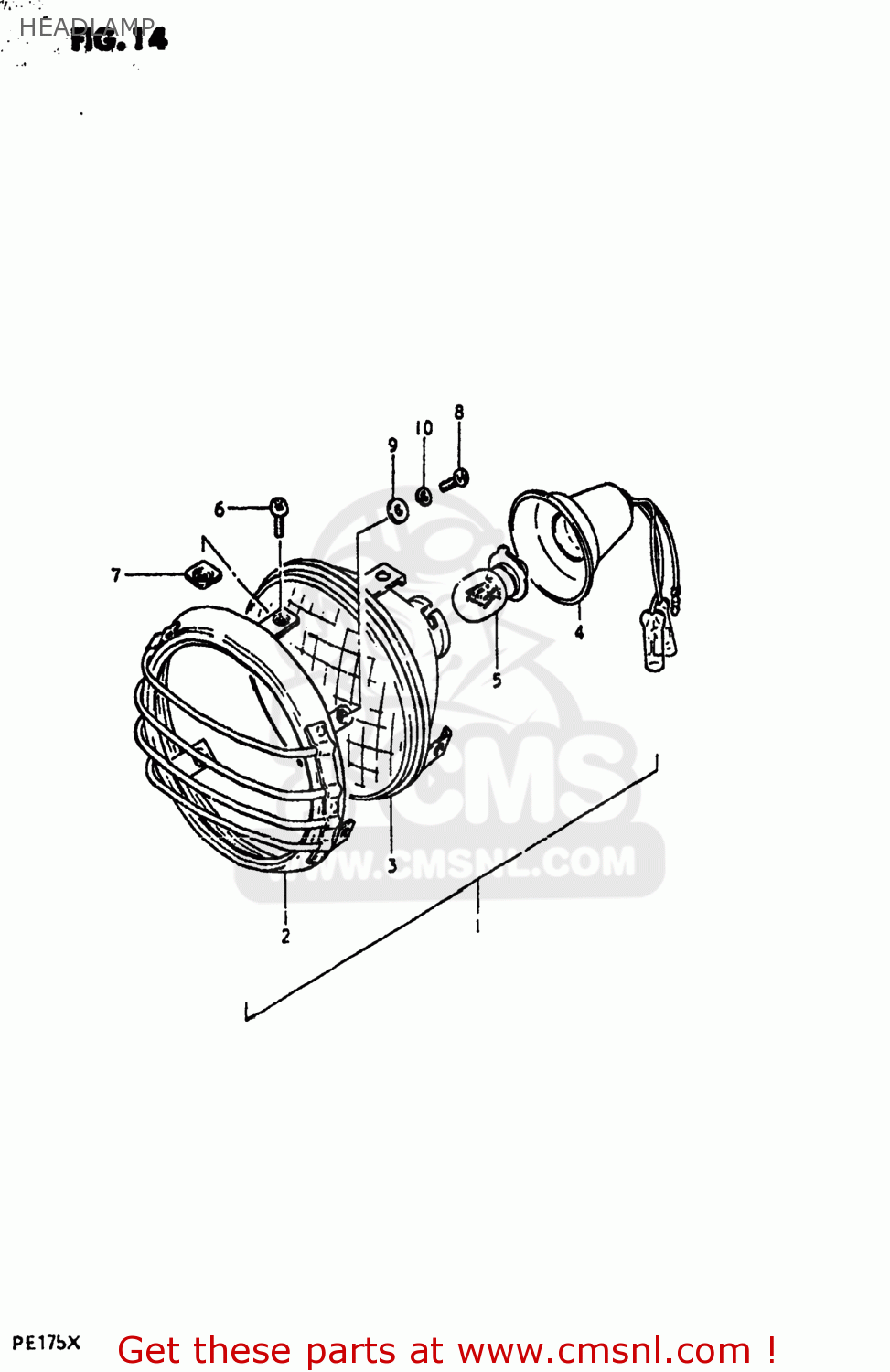 HEADLAMP PE175 1980 (T) USA (E03)