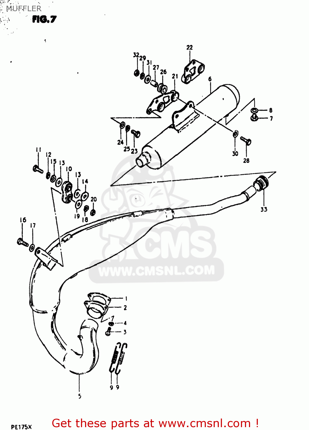 MUFFLER PE175 1980 (T) USA (E03)