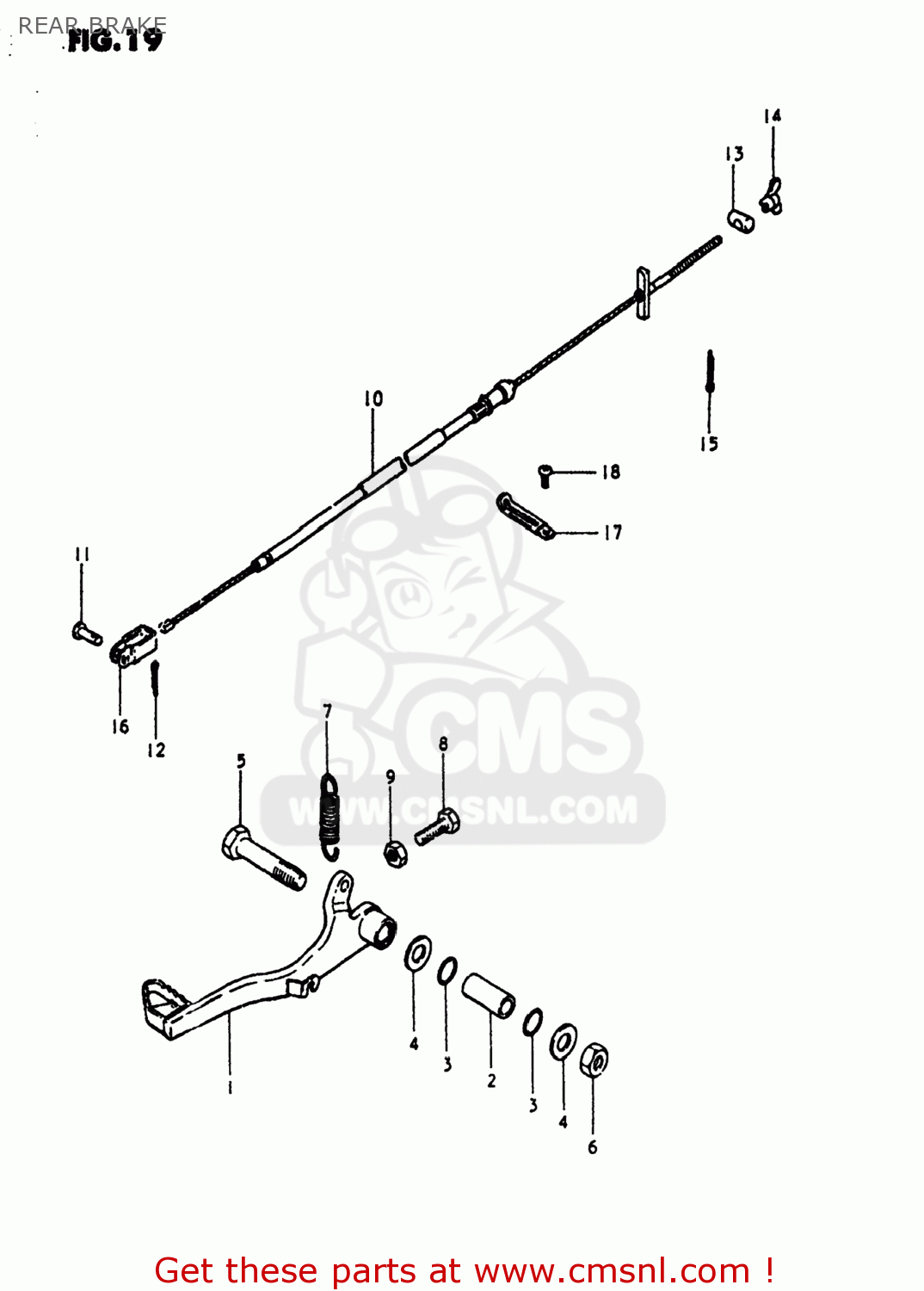 REAR BRAKE PE175 1980 (T) USA (E03)