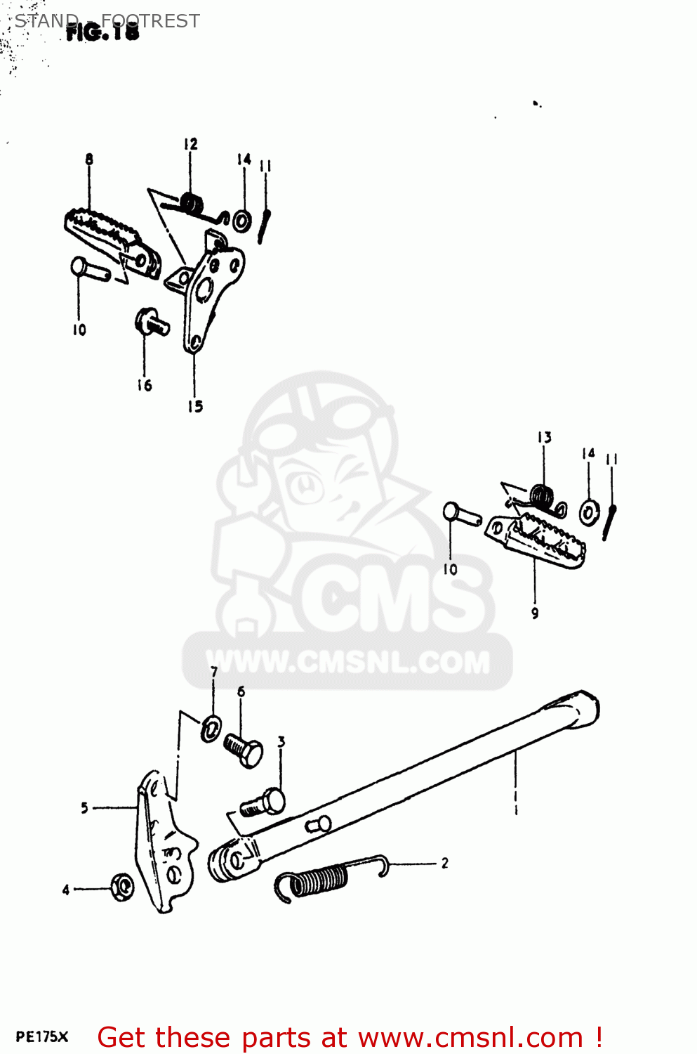 STAND - FOOTREST PE175 1980 (T) USA (E03)