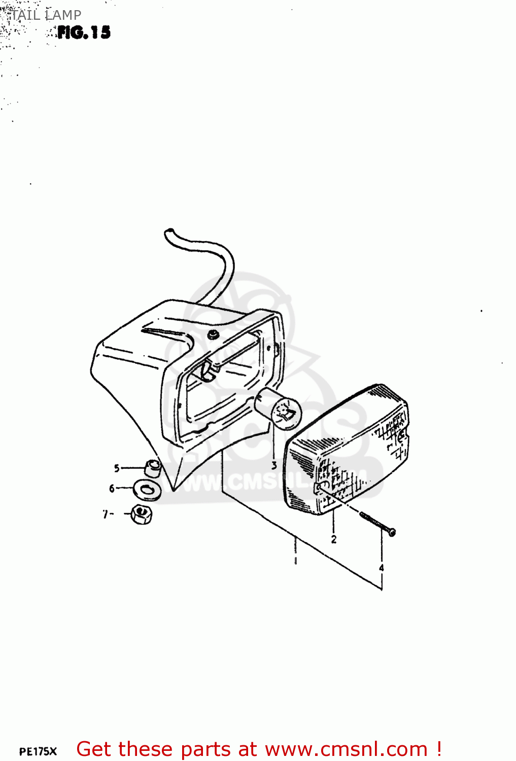 TAIL LAMP PE175 1980 (T) USA (E03)