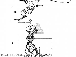 RIGHT HANDLE GRIP (MODEL X) - PE175 1980 (T) USA (E03)