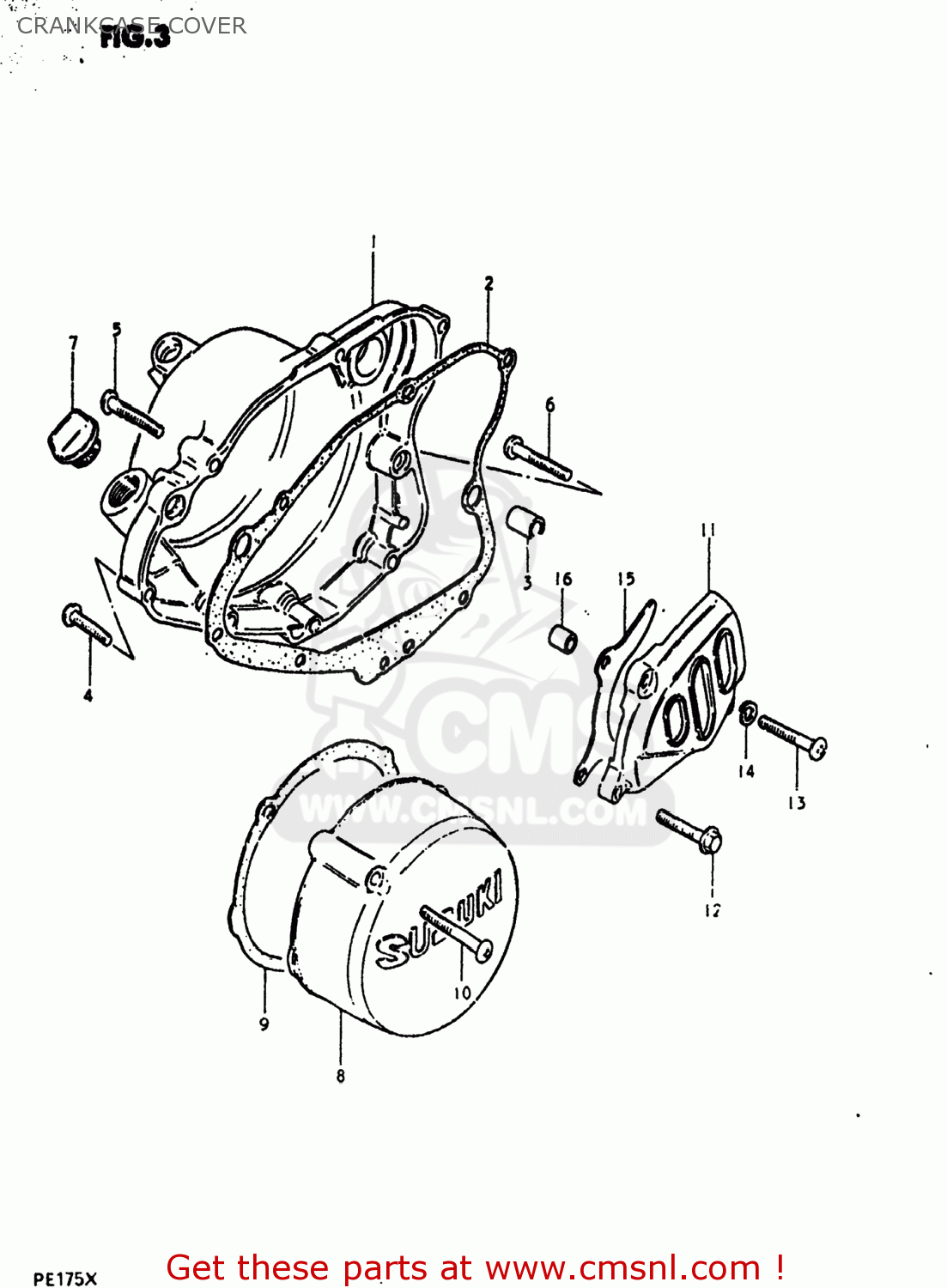 CRANKCASE COVER PE175 1981 (X) USA (E03)