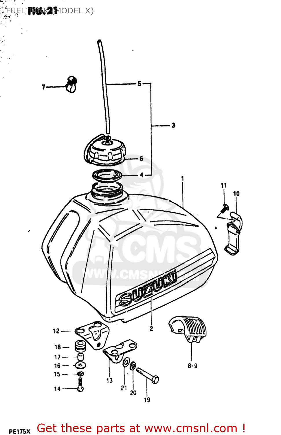 FUEL TANK (MODEL X) PE175 1981 (X) USA (E03)