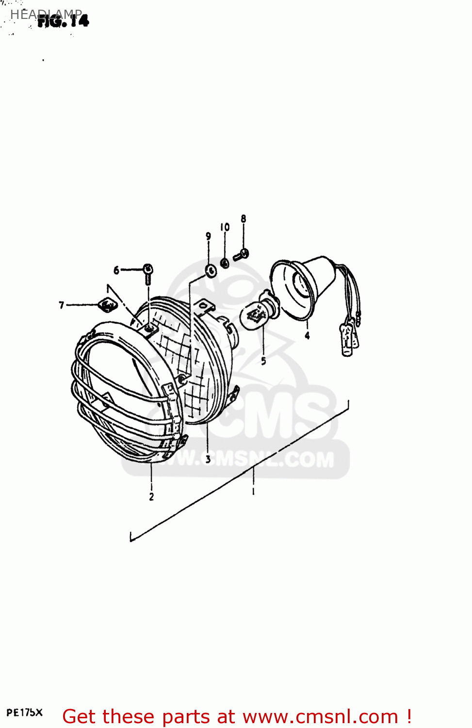 HEADLAMP PE175 1981 (X) USA (E03)