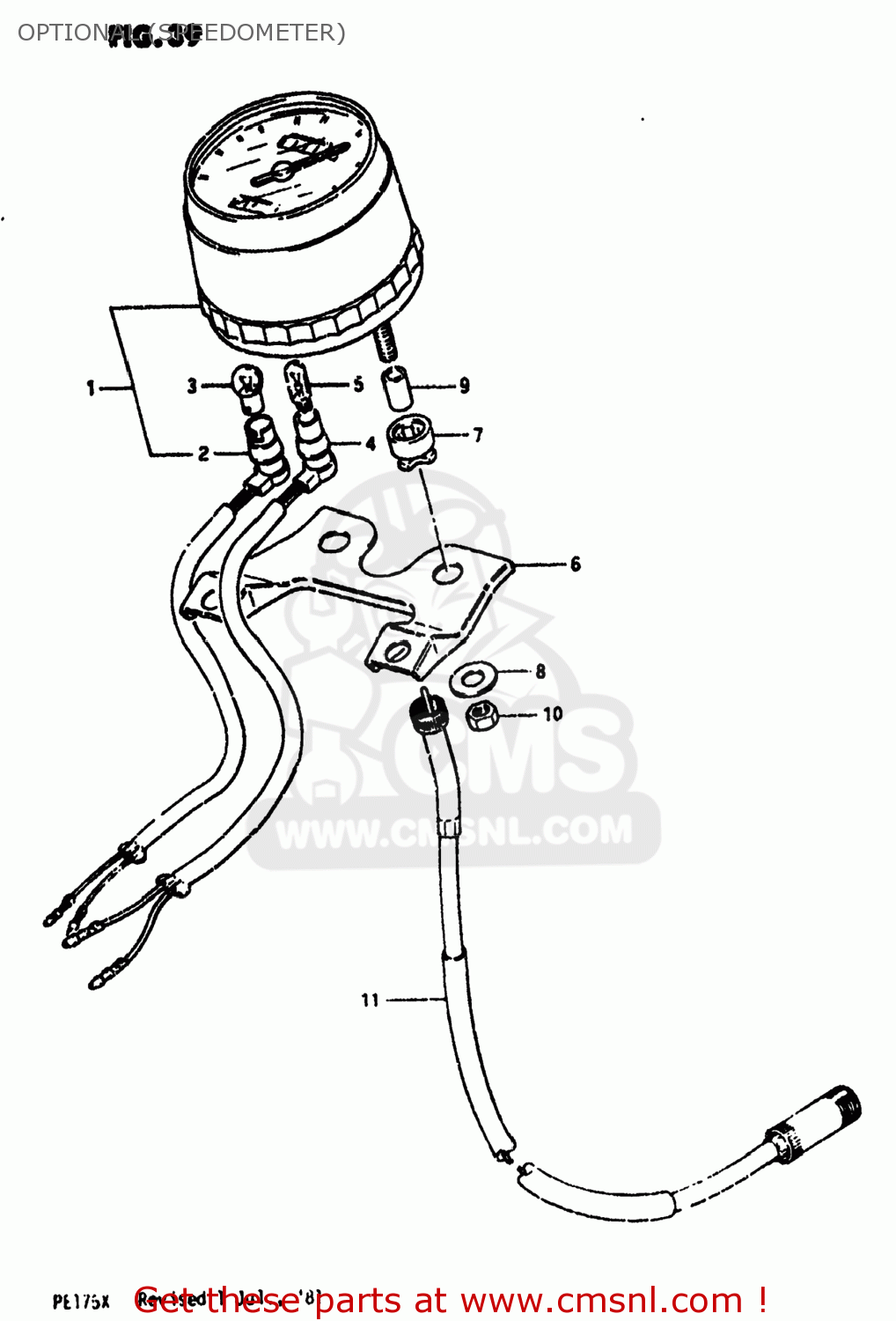 OPTIONAL (SPEEDOMETER) PE175 1981 (X) USA (E03)
