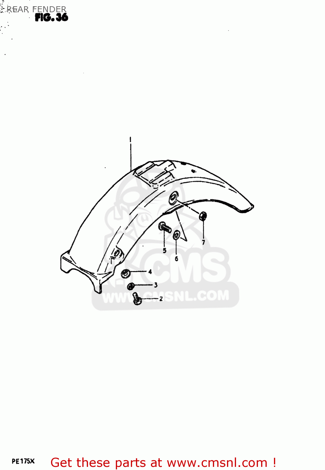 REAR FENDER PE175 1981 (X) USA (E03)
