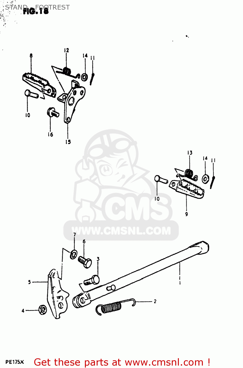 STAND - FOOTREST PE175 1981 (X) USA (E03)