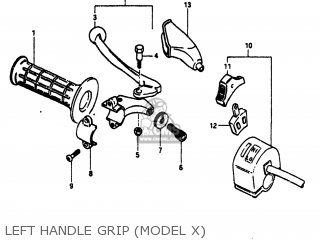 LEFT HANDLE GRIP (MODEL X) - PE175 1981 (X) USA (E03)