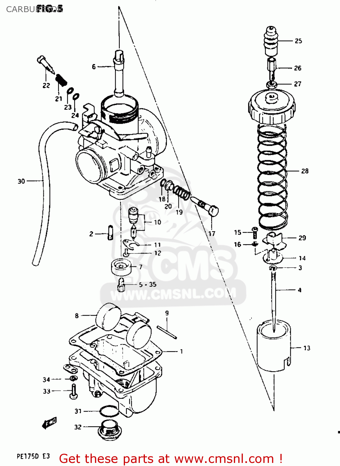 Suzuki PE175 1982 (Z) CARBURETOR - buy original CARBURETOR spares online