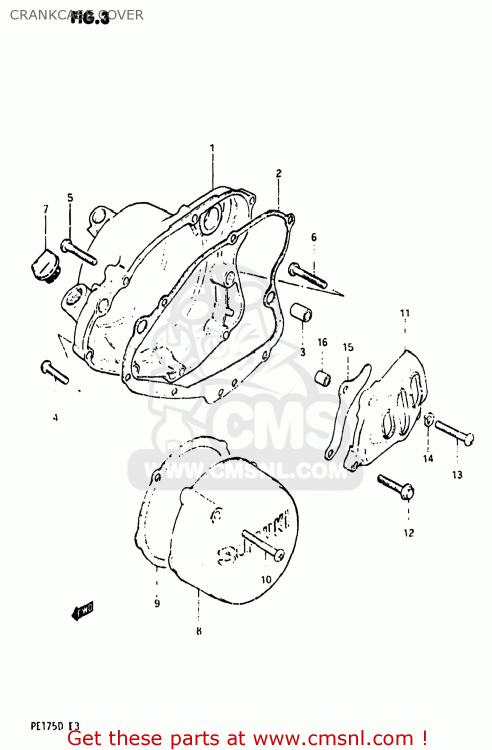 CRANKCASE COVER PE175 1982 (Z) USA (E03)
