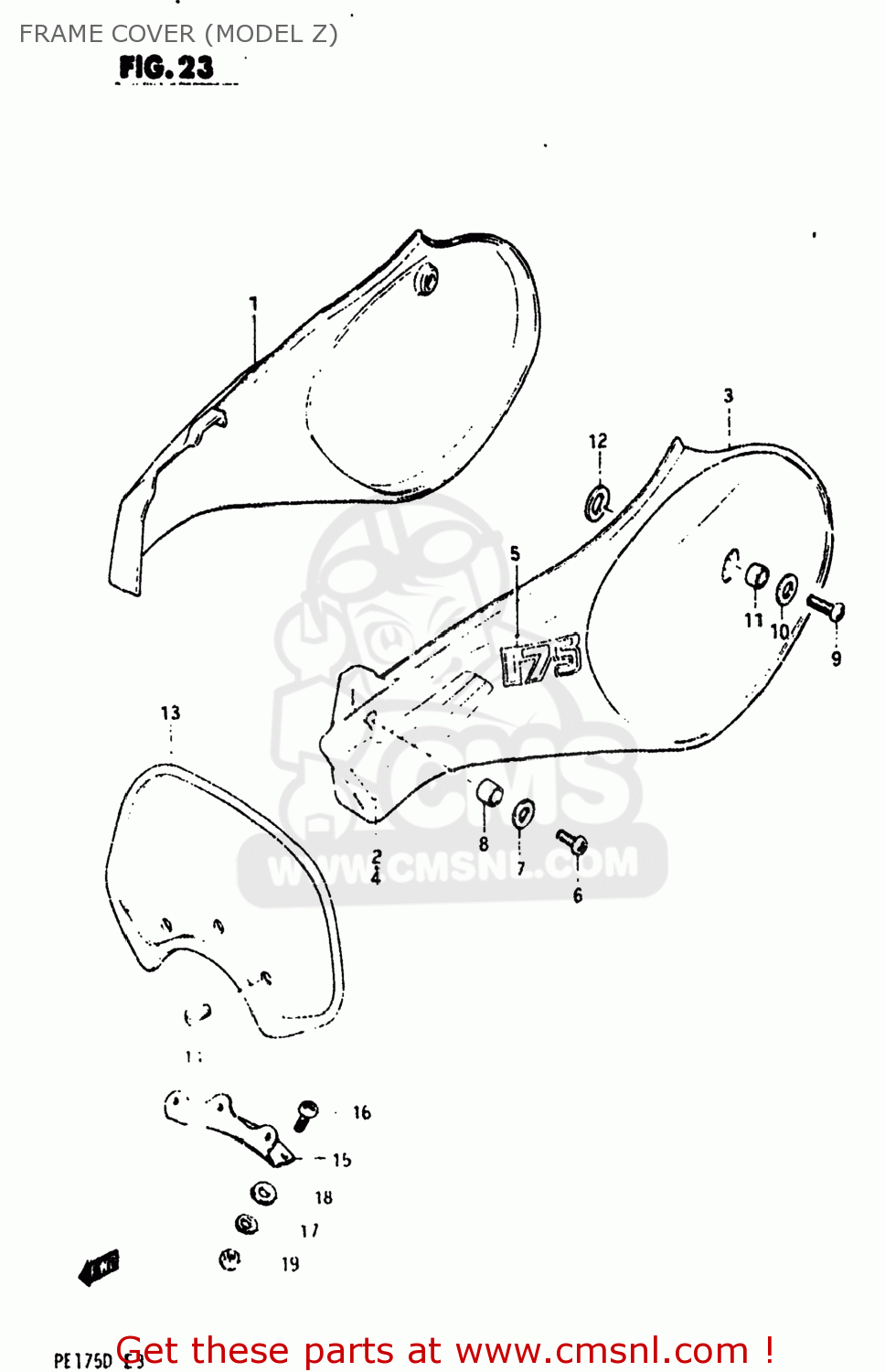 FRAME COVER (MODEL Z) PE175 1982 (Z) USA (E03)