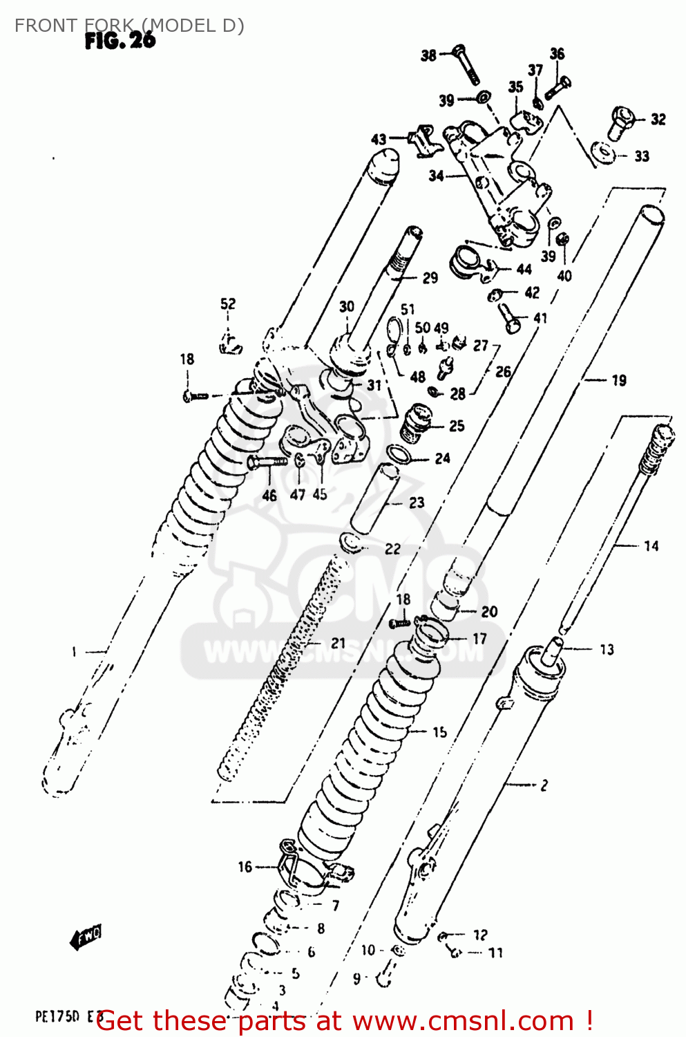 FRONT FORK (MODEL D) PE175 1982 (Z) USA (E03)