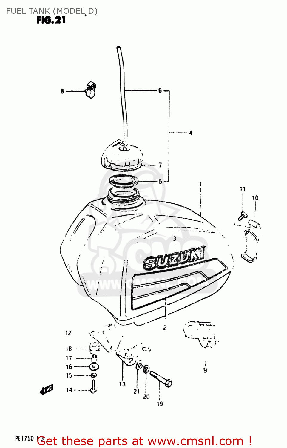 FUEL TANK (MODEL D) PE175 1982 (Z) USA (E03)
