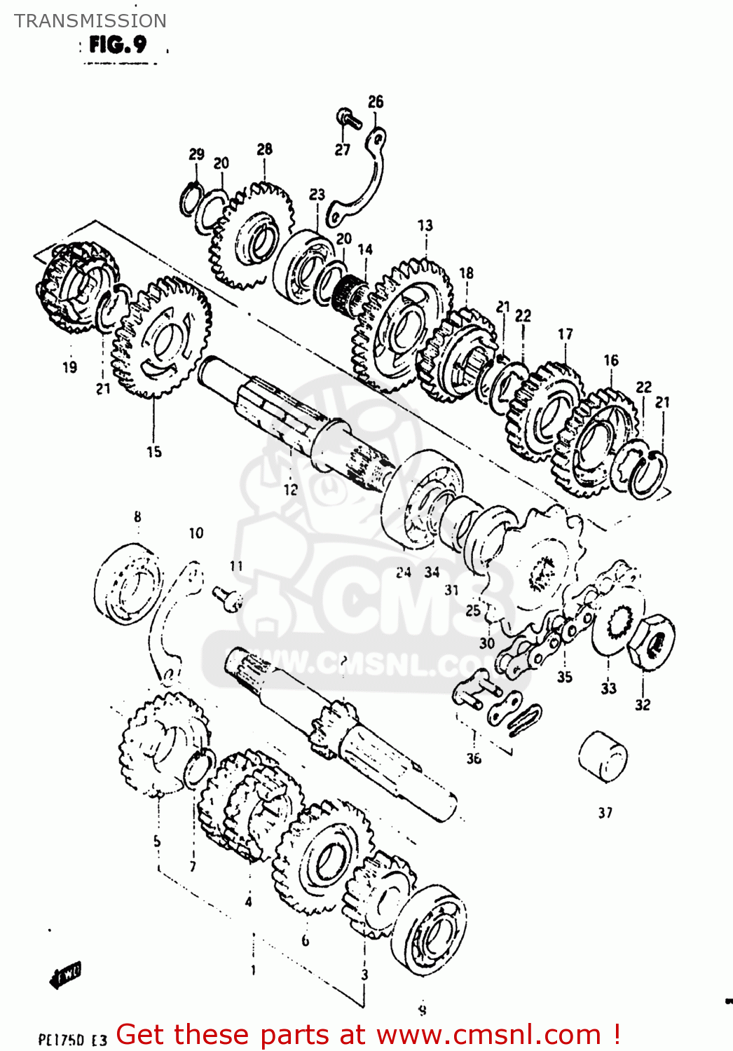 TRANSMISSION PE175 1982 (Z) USA (E03)