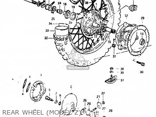 REAR WHEEL (MODEL Z) - PE175 1982 (Z) USA (E03)