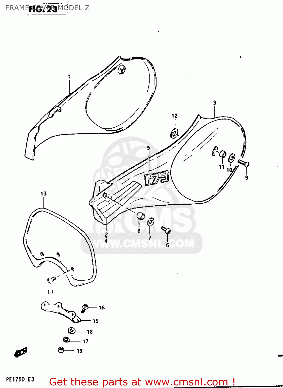FRAME COVER MODEL Z PE175 1982 (Z)