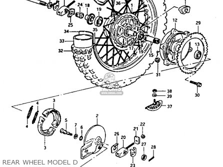 REAR WHEEL MODEL D - PE175 1982 (Z)
