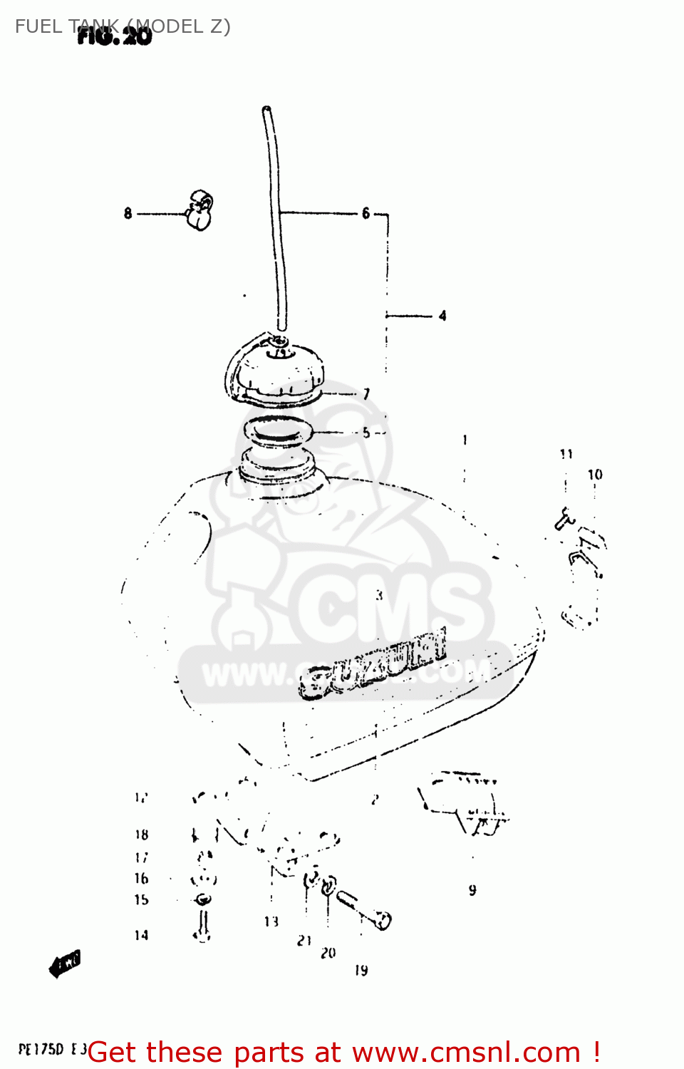 FUEL TANK (MODEL Z) PE175 1983 (D) USA (E03)