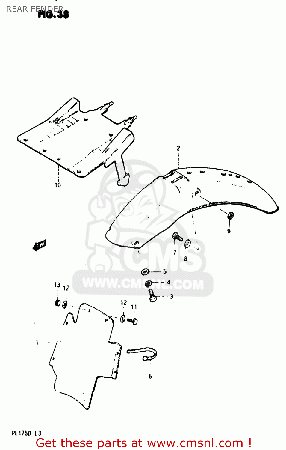 REAR FENDER PE175 1983 (D) USA (E03)