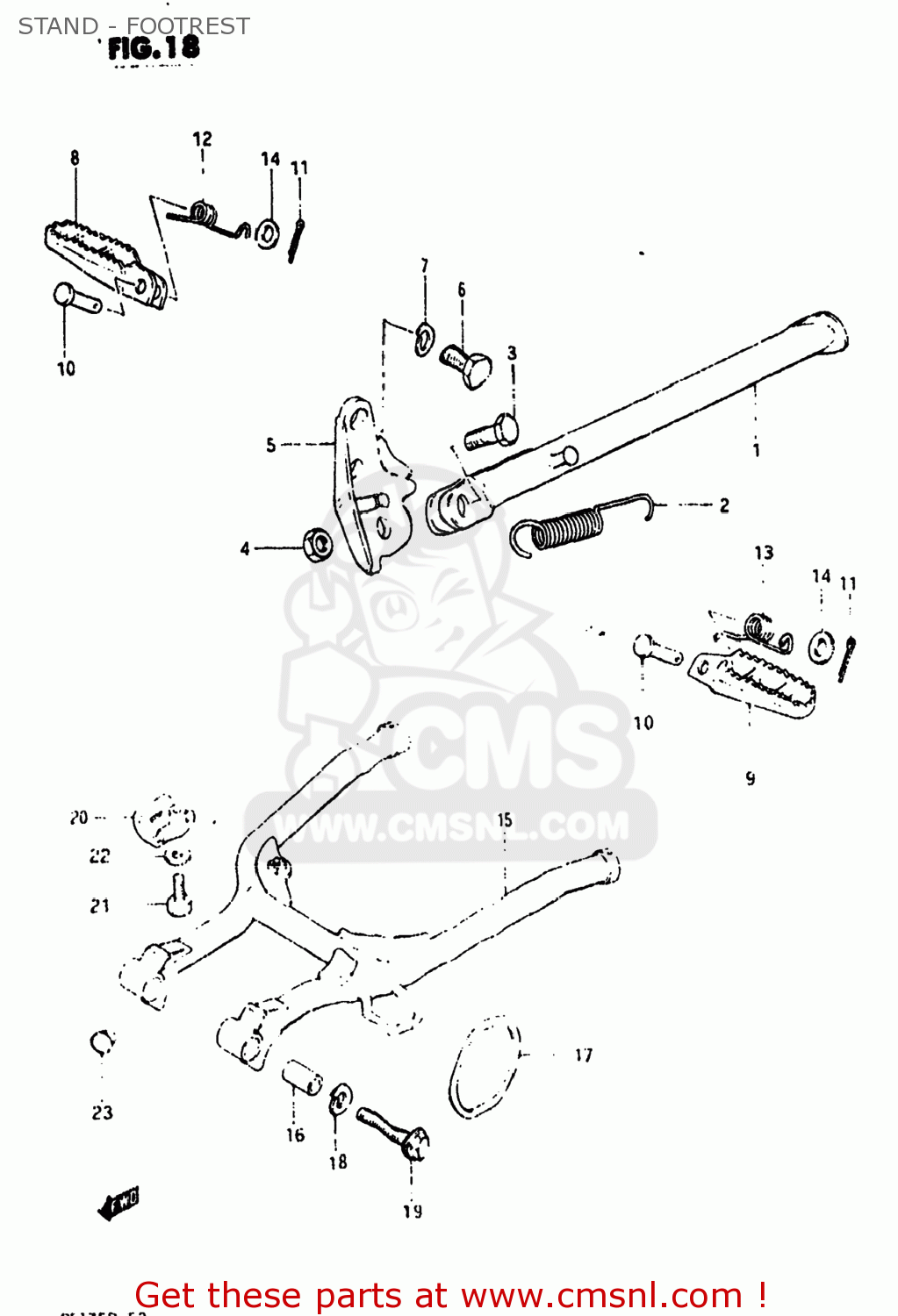 STAND - FOOTREST PE175 1983 (D) USA (E03)
