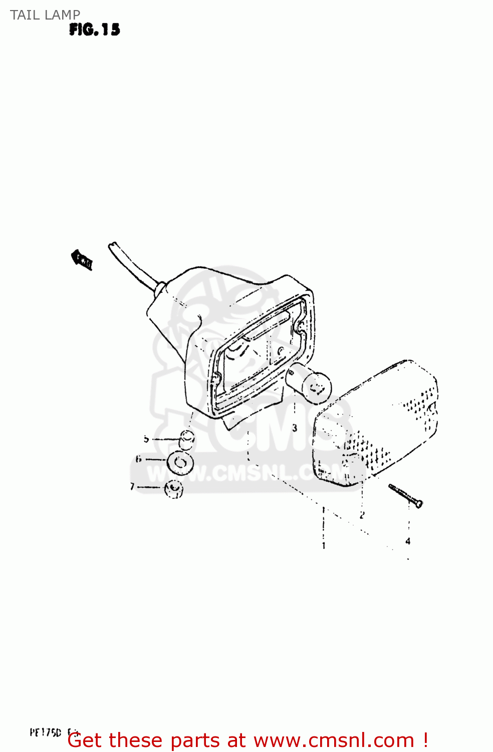 TAIL LAMP PE175 1983 (D) USA (E03)