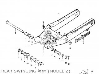 REAR SWINGING ARM (MODEL Z) - PE175 1983 (D) USA (E03)